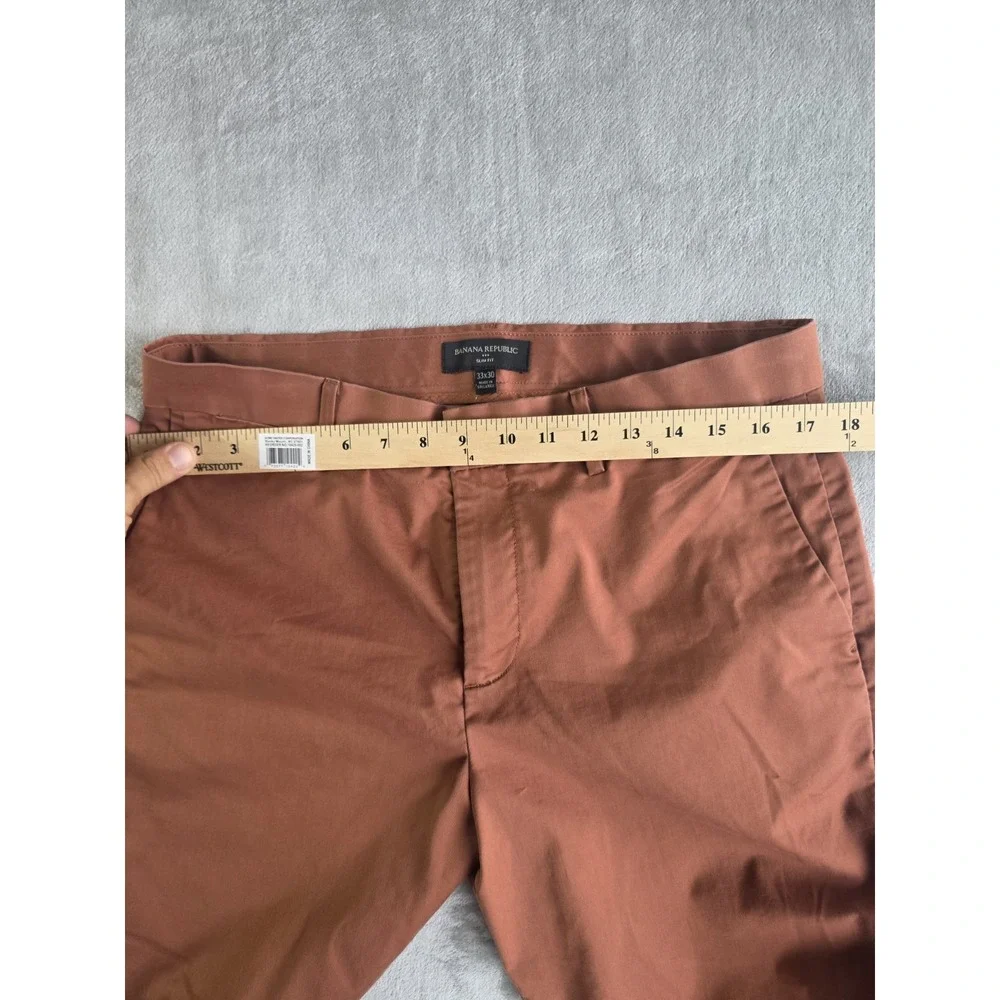 Banana Republic Mens Pants Size 33x30 Orange Slim Fit Traveler